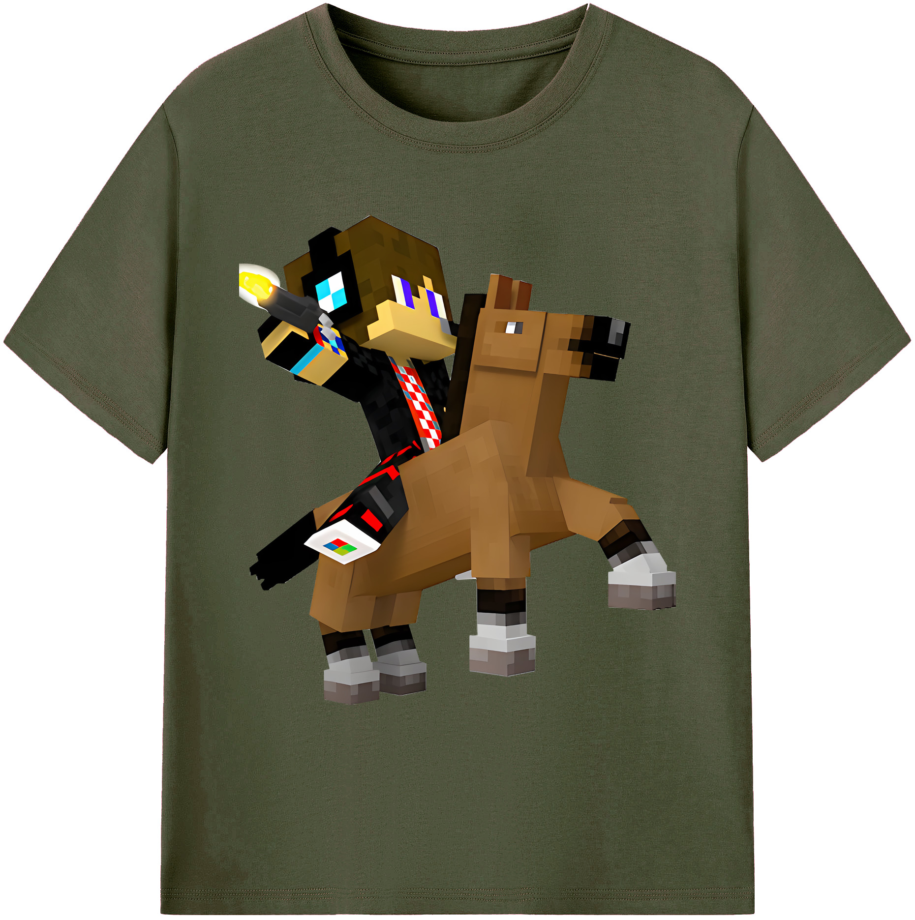 （画像用） マインクラフト ブロックの世界 Minecraft MC Block world 綿100％ メンズ半袖Tシャツ｜肌触りやわらか＆通気性